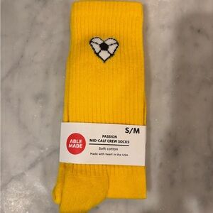 Able Made Yellow Mid-Calf Crew Socks